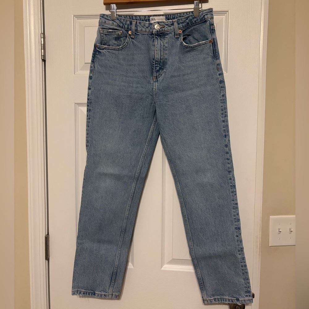 Zara Light Blue Straight Leg Jeans